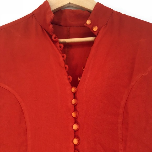 Rare Vintage Orange Blouse - Picture 2 of 2